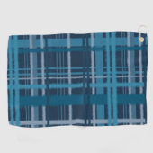 Tartanblauw patroon golfhanddoek (Horizontaal)