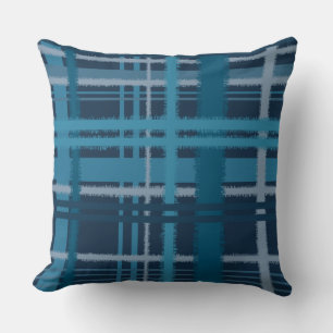Tartanblauw patroon kussen