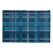 Tartanblauw patroon kussensloop (Achterkant-Links)