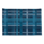 Tartanblauw patroon kussensloop (Achterkant-Rechts)