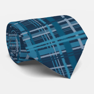 Tartanblauw patroon stropdas