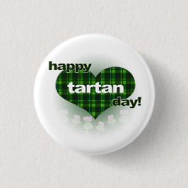 Tartanendag "Heart and Thistles" Ronde Button 3,2 Cm