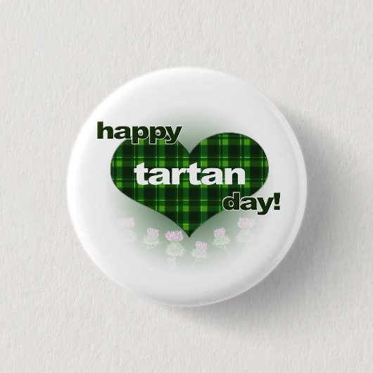Tartanendag "Heart and Thistles" Ronde Button 3,2 Cm (Voorkant)