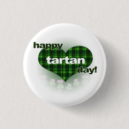 Tartanendag "Heart and Thistles" Ronde Button 3,2 Cm