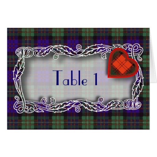 Tartanetabelnummerkaart - Macdonald of Glengarry (Voorkant Horizontaal)