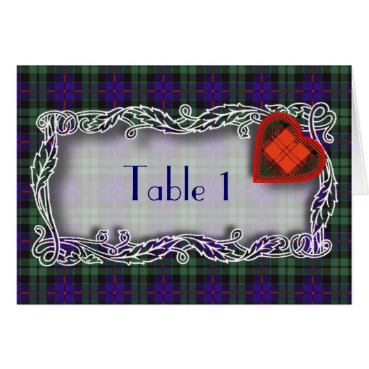 Tartanetabelnummerkaart - Morrison (Voorkant Horizontaal)