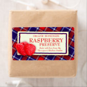 Tartanframboos verduurzamen jam of voedseletiket etiket (Insitu)