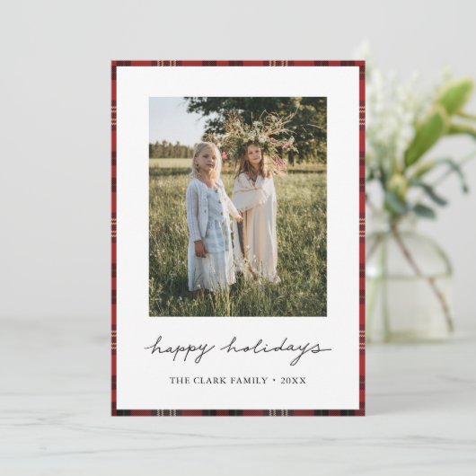 Tartangrens/achterkant kerstKaart (Staand voorkant)