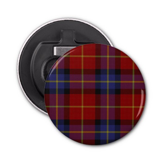 Tartanpatroon Button Flesopener (Voorkant)