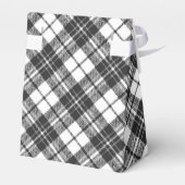Tartanpatroon feestdagen Kerstzwart wit Bedankdoosjes (Achterkant)