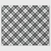 Tartanpatroon feestdagen Kerstzwart wit Cadeaupapier (Vlak)