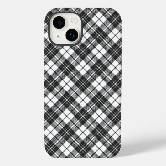 Tartanpatroon feestdagen Kerstzwart wit Case-Mate iPhone Case (Achterkant)