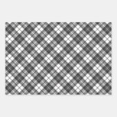 Tartanpatroon feestdagen Kerstzwart wit Inpakpapier Vel (Voorkant)