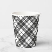 Tartanpatroon feestdagen Kerstzwart wit Papieren Bekers (Voorkant)