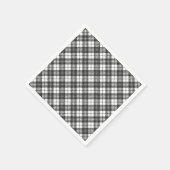 Tartanpatroon feestdagen Kerstzwart wit Servet (Hoek)