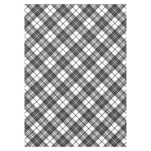 Tartanpatroon feestdagen Kerstzwart wit Tafelkleed (Voorkant)