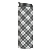 Tartanpatroon feestdagen Kerstzwart wit Thermosbeker (Geroteerd rechts)