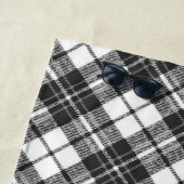 Tartanpatroon Kerstzwart wit monogram Strandlaken (In situ)