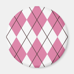 Tartanpatroon Roze 70s Magneet