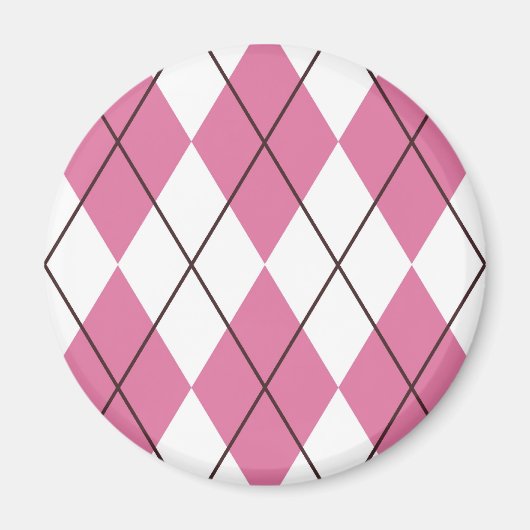 Tartanpatroon Roze 70s Magneet (Voorkant)