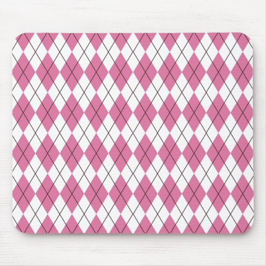 Tartanpatroon Roze 70s Muismat (Voorkant)