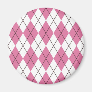 Tartanpatroon Roze Jaren 70 Magneet