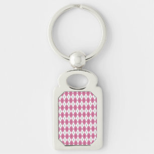 Tartanpatroon Roze Jaren 70 Sleutelhanger