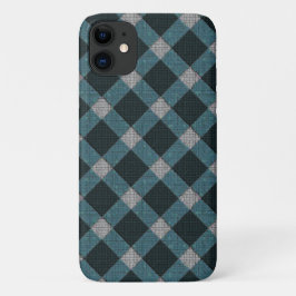 Tartanstijl in grijze cyaan en lichte opluchting Case-Mate iPhone case