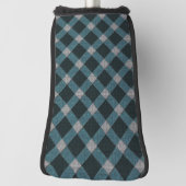 Tartanstijl in grijze cyaan en lichte opluchting golfheadcover (Draai 90)