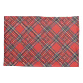 Tartanvlekvormig roodkleurig weefsel kussensloop (Achterkant)