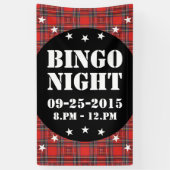 Tartanvlekvormig roodkleurig weefsel spandoek (Verticaal)