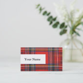 Tartanvlekvormig roodkleurig weefsel visitekaartje (Staand voorkant)