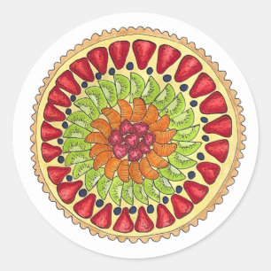 Tarte aux Fruits Fruit Tart Pie Ronde Sticker