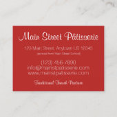 Tarte aux Fruits Fruit Tart Pie Visitekaartje (Achterkant)