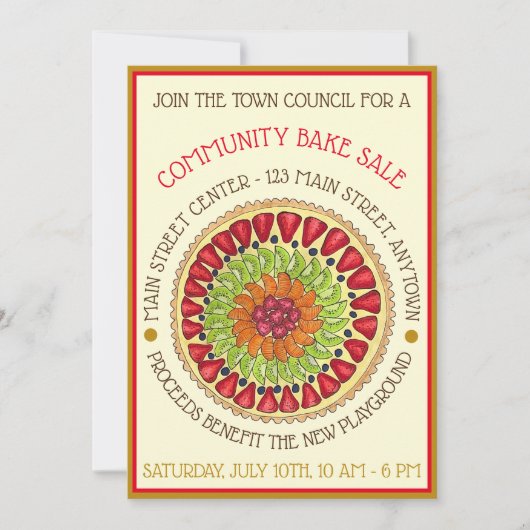 Tarte aux Fruits Tart Pie French Pastry Bake Kaart (Voorkant)