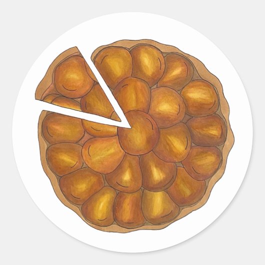 Tarte Tatin French Apple Fruit Tart Pie Pastry Ronde Sticker (Voorkant)