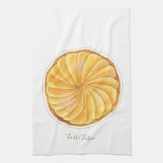 Tarte Tatin waterverf Theedoek (Verticaal)