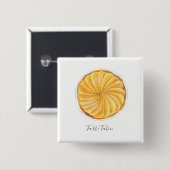 Tarte Tatin waterverf Vierkante Button 5,1 Cm (Voorkant /achterkant)