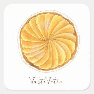 Tarte Tatin waterverf Vierkante Sticker