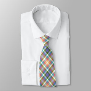 Tarten Plaid Mix Lente Paaskleuren d2 Mannen Strop Stropdas