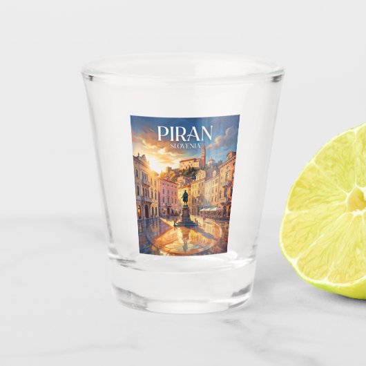 Tartini-plein Slovenië Shot Glas (Voorkant)