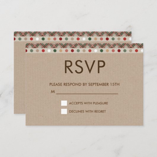 Tarton en Stippen Autumn Brown RSVP (Voorkant / Achterkant)