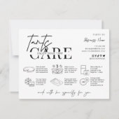 Tarts Care Instructions Minimalistische Logo Bakke Bedankkaart (Voorkant)