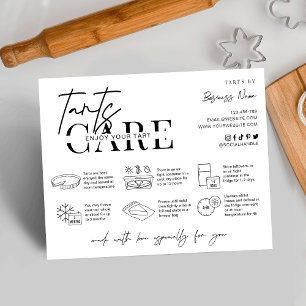 Tarts Care Instructions Minimalistische Logo Bakke Bedankkaart