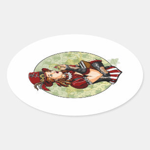 Tarts die graag doelwit zijn ovale sticker