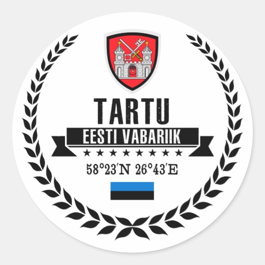 Tartu Ronde Sticker (Voorkant)