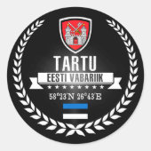 Tartu Ronde Sticker (Voorkant)