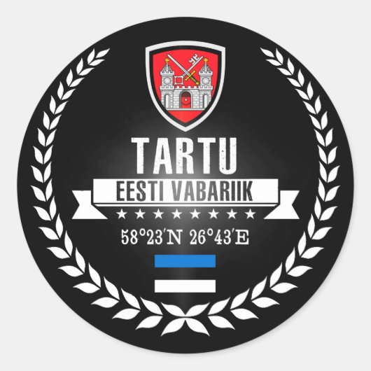 Tartu Ronde Sticker (Voorkant)