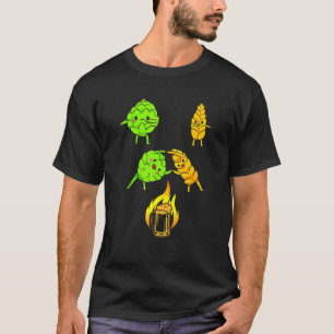 Tarwe-bier-hop-fusievloer voor bier-drinker t-shirt