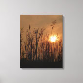 Tarwe bij zonsondergang - verticaal canvas afdruk (Voorkant)
